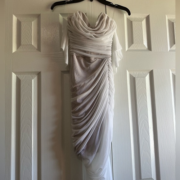 Nookie Dita Mesh Gown in White & Nude - Picture 11 of 11